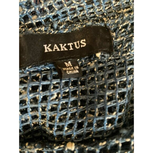 COPY - Kaktus Crochet Open Knit Top 3/4 Sleeve Blue Medium Buttons Lagenlook Bo… - Picture 8 of 8
